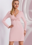 Платье с длинными рукавами розовое для сна