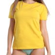 Желтая женская футболка из хлопка Лесли